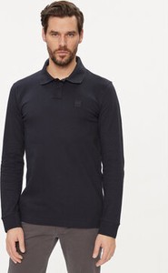 Czarna koszulka polo Hugo Boss w stylu casual z długim rękawem
