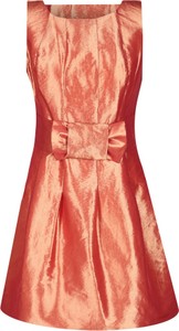 Pomarańczowa sukienka Fokus z krótkim rękawem rozkloszowana