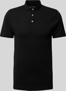 Czarna koszulka polo Bruun & Stengade z krótkim rękawem z bawełny