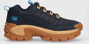 Czarne buty sportowe Caterpillar w sportowym stylu sznurowane z płaską podeszwą