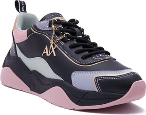 Buty sportowe Armani Exchange na platformie w sportowym stylu ze skóry