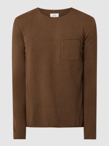Brązowy sweter Q/s Designed By - S.oliver z dzianiny w stylu casual z okrągłym dekoltem