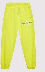 Żółte spodnie dziecięce Calvin Klein dla chłopców