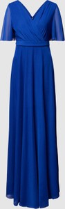 Sukienka Christian Berg maxi z krótkim rękawem z dekoltem w kształcie litery v