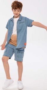 Granatowa koszula dziecięca Minoti z jeansu dla chłopców