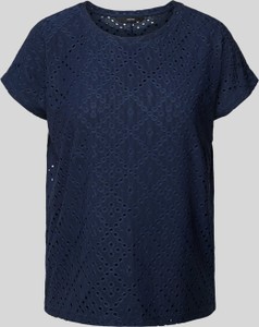 Granatowa bluzka Vero Moda z krótkim rękawem z okrągłym dekoltem