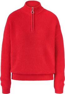 Czerwony sweter Tchibo z dzianiny w stylu casual