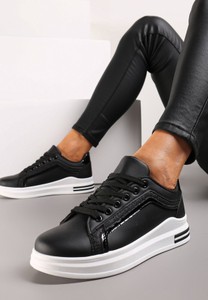 Czarne buty sportowe Renee na platformie