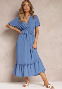 Niebieska sukienka Renee z krótkim rękawem