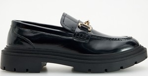 Czarne buty Reserved z płaską podeszwą