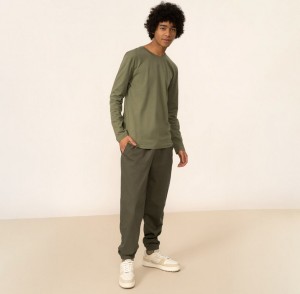 Zielone spodnie Outhorn z bawełny