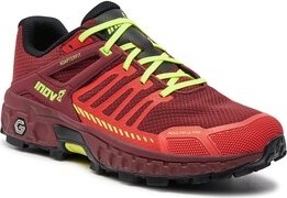 Czerwone buty sportowe Inov-8 w sportowym stylu sznurowane