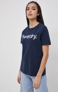 T-shirt Superdry z okrągłym dekoltem z krótkim rękawem z bawełny