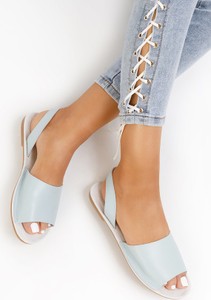 Niebieskie sandały Zapatos z klamrami w stylu casual z płaską podeszwą