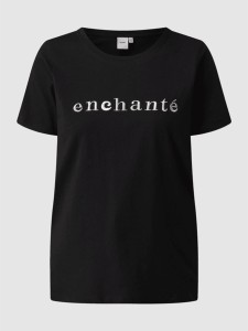 Czarny t-shirt Ichi z krótkim rękawem z okrągłym dekoltem