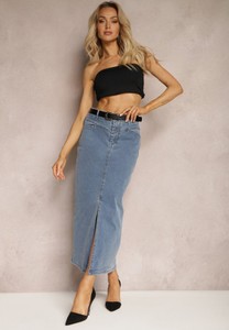 Spódnica Renee w stylu casual z jeansu midi