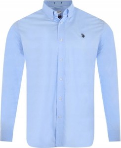 Niebieska koszula U.S. Polo z kołnierzykiem button down