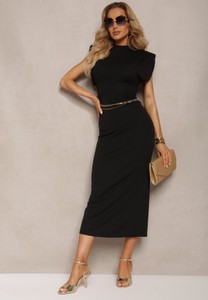 Czarna sukienka Renee midi w stylu klasycznym