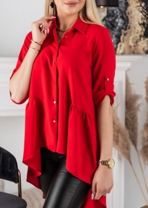 Czerwona koszula Fason w stylu casual