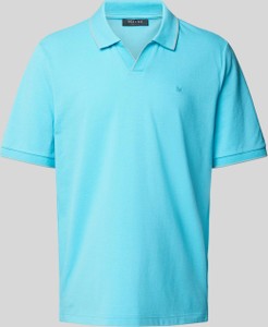 Niebieska koszulka polo Maerz Muenchen z bawełny z krótkim rękawem