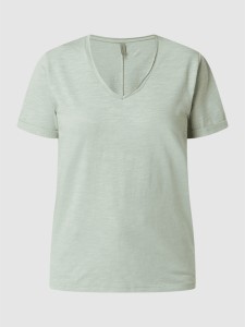 T-shirt Soyaconcept z dekoltem w kształcie litery v z krótkim rękawem w stylu casual