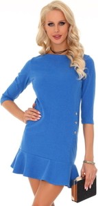 Niebieska sukienka MERRIBEL w stylu casual mini z długim rękawem