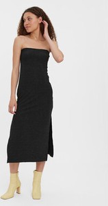 Czarna sukienka Vero Moda w stylu casual midi bez rękawów