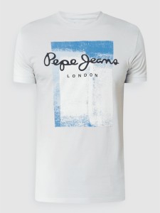 Niebieski t-shirt Pepe Jeans z krótkim rękawem z bawełny w młodzieżowym stylu