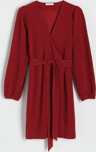 Czerwona sukienka Reserved z długim rękawem