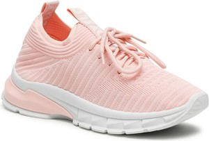 Różowe buty sportowe DeeZee sznurowane w sportowym stylu z płaską podeszwą