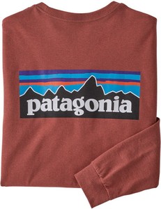 Czerwona koszulka z długim rękawem Patagonia w młodzieżowym stylu z długim rękawem