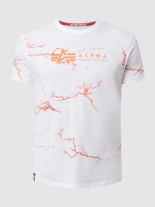 T-shirt Alpha Industries w młodzieżowym stylu z bawełny z krótkim rękawem