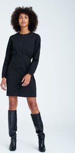 Czarna sukienka Greenpoint z długim rękawem w stylu casual mini