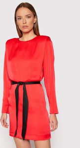 Czerwona sukienka Twinset w stylu casual mini z długim rękawem