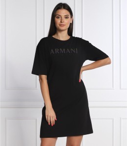 Sukienka Armani Exchange z okrągłym dekoltem w stylu casual