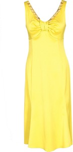 Żółta sukienka Fokus z satyny
