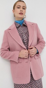 Różowy płaszcz Marella z wełny w stylu casual