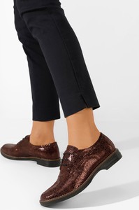 Brązowe półbuty Zapatos z płaską podeszwą ze skóry w stylu casual