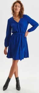 Niebieska sukienka Top Secret w stylu casual z dekoltem w kształcie litery v