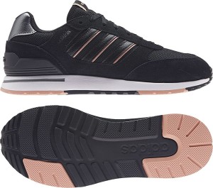 Czarne buty sportowe Adidas z płaską podeszwą w sportowym stylu