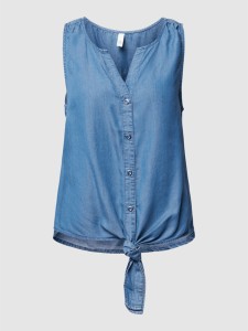 Niebieska bluzka Q/s Designed By - S.oliver w stylu casual