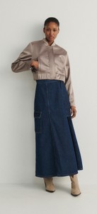 Granatowa spódnica Reserved w stylu casual midi