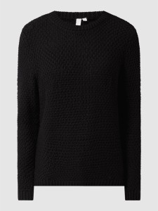 Czarny sweter Q/s Designed By - S.oliver z bawełny w stylu casual