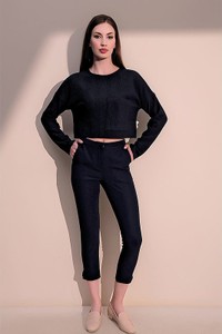 Czarne spodnie New Laviva w stylu casual