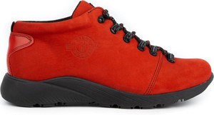 Czerwone buty trekkingowe Butbal sznurowane