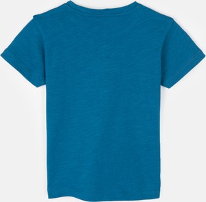 Niebieska koszulka dziecięca Gate dla chłopców z bawełny z krótkim rękawem
