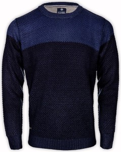 Granatowy sweter Quickside w stylu casual z okrągłym dekoltem