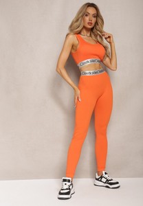 Pomarańczowe legginsy Renee w sportowym stylu