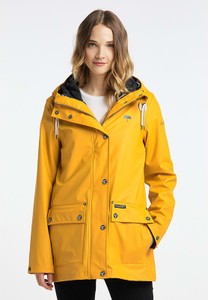 Żółty płaszcz Schmuddelwedda z kapturem przejściowa w stylu casual