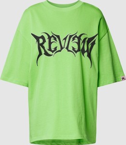 Zielony t-shirt Review z bawełny